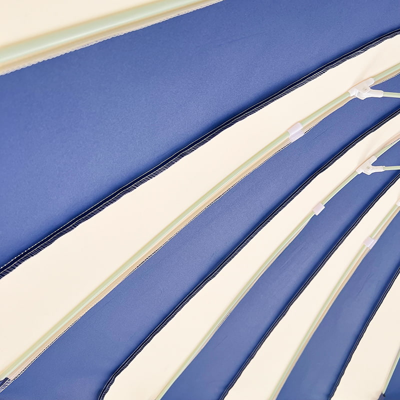 2.5M Blue And White Patchwork Pagoda Umbrella