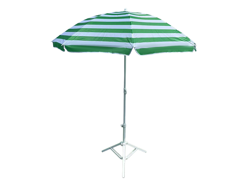 1.6-Metro Berde At Puting Striped Sun Protection Beach Umbrella